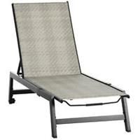 Outsunny Outdoor PE Rattan Sun Loungers w/ 5-Position Backrest & Wheels, Black