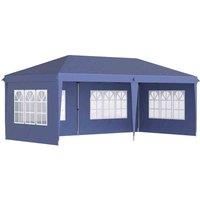 Outsunny 3 x 6m Garden Pop Up Gazebo, Height Adjustable Marquee Party Tent with Sidewalls, Storage Bag, Blue