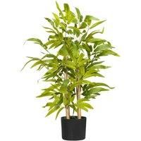HOMCOM Artificial Plants Bamboo Tree in Pot Desk Fake Plants for Home Indoor Outdoor Decor, 15x15x60cm, Green