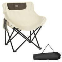 Outsunny Folding Camping Chair with Carrying Bag and Storage Pocket, White