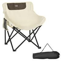 Outsunny Folding Camping Chair with Carrying Bag and Storage Pocket, White