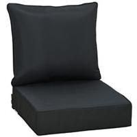 Outsunny Outdoor Seat and Back Cushion Set, Deep Seating Chair Cushion, Black