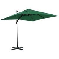 Outsunny Square Cantilever Roma Parasol 360 Rotation w/ Hand Crank, Green