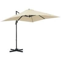 Outsunny Square Cantilever Roma Parasol 360 Rotation w/ Hand Crank, Cream White