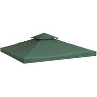 Outsunny 3 x 3 m Gazebo Top Cover Double Tier Canopy Replacement Pavilion Roof Dark Green