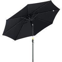 Outsunny 3(m) Tilting Parasol Garden Umbrellas, Outdoor Sun Shade with 8 Ribs, Tilt and Crank Handle for Balcony, Bench, Garden, Black