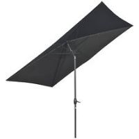 Outsunny 2 x 3(m) Garden Parasol Rectangular Market Umbrella w/ Crank Black