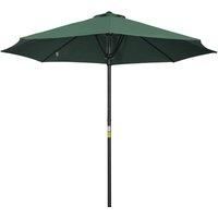 Outsunny Garden Parasol Umbrella, Outdoor Market Table Umbrella Sun Shade Canopy with 8 Ribs, Green