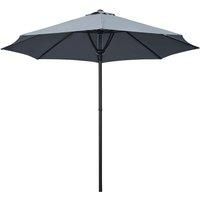 Outsunny Garden Parasol Umbrella, Outdoor Market Table Umbrella Sun Shade Canopy with 8 Ribs, Grey