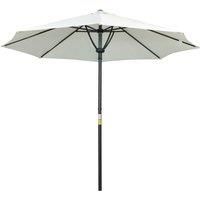 Outsunny Garden Parasol Umbrella, Outdoor Market Table Umbrella Sun Shade Canopy with 8 Ribs, Cream