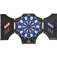 SPORTNOW Electronic Dartboard Set with 31 Games for 8 Players, Dart Board Set w/Cabinet, 6 Soft Tip Darts, 6 Spare Tips, LCD Scoring Indicator