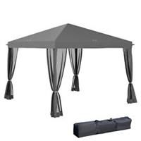 Outsunny Heavy Duty Pop Up Gazebo with Removable Mesh Sidewall Netting Gray