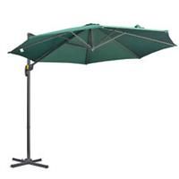 Outsunny 3 x 3(m) Cantilever Parasol Garden Umbrella with Cross Base Green