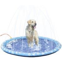 PawHut 170cm Splash Pad Sprinkler for Pets Dog Bath Pool Water Game Mat Toy Non-slip Outdoor Backyard, Blue