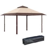 Outsunny 4 x 4m Outdoor Pop-Up Canopy Tent Gazebo Adjustable Legs Bag Coffee