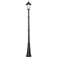 Outsunny 2.4 m Garden Lamp Post Light, LED Solar Powered Patio Path Lighting Lamp with Aluminium Frame, PIR Motion Sensor for Lawn, Pathway, Driveway, Black