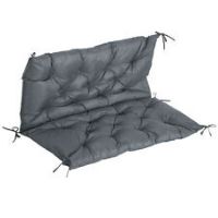 Outsunny 2 Seater Garden Bench Cushion Outdoor Seat Pad with Ties Dark Grey
