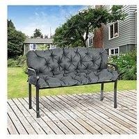 Outsunny 3 Seater Bench Cushion, Garden Chair Cushion with Back and Ties for Indoor and Outdoor Use, 98 x 150 cm, Dark Grey