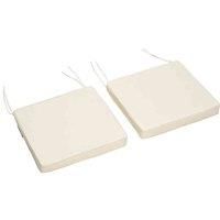 Outsunny Set of 2 Garden Chair Cushions with Ties, 45 x 45 cm Replacement Cushions for Outdoor Furniture, Cream White