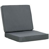 Outsunny Outdoor Seat and Back Cushion Set Replacement Cushions, Dark Grey