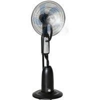 HOMCOM Pedestal Fan with Water Mist Spray, Standing Fan, Humidifying Misting Fan with 3 Speeds, 2.8L Water Tank, Black