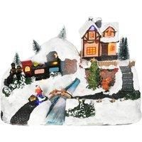 Musical Christmas Village Scene LED Battery Operated Decoration