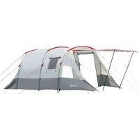 Outsunny 6-8 Person Tunnel Tent, Camping Tent with Bedroom, Living Room, Sewn-in Floor, 3 Doors and Carry Bag, 2000mm Water Column for Fishing, Grey