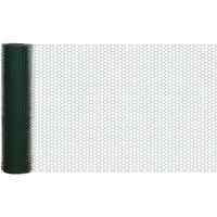 PawHut 1m x 25m Chicken Wire Mesh, Foldable PVC Coated Welded Garden Fence, Roll Poultry Netting, for Rabbits, Ducks, Gooses, Dark Green