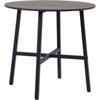 HOMCOM 85cm Dining Room Table, Industrial Style Kitchen Table Round with Steel Legs, Rustic Brown
