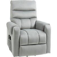 HOMCOM Vibration Massage Rise and Recliner Chair, Electric Power Lift Recliner with Remote Control and Side Pocket, Grey
