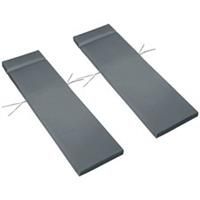 Outsunny Set of 2 Lounger Cushions Deep Seat Patio Cushions with Ties Dark Grey