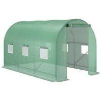 Outsunny 3.5 x 3 x 2 m Polytunnel Greenhouse Polytunnel Tent w/ PE Cover Green