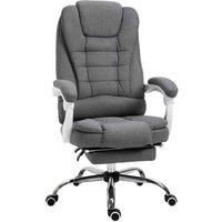Vinsetto Office Chair with Footrest Computer Swivel Rolling Task Recliner for Home with Retractable Footrest, Arm, Grey