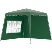 Outsunny Pop Up Gazebo with 2 Sides, Slant Legs and Carry Bag, Height Adjustable UV50+ Party Tent Event Shelter for Garden, Patio, Green
