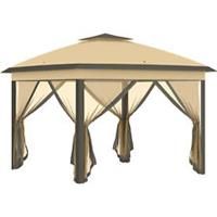 Outsunny Pop Up Gazebo Height Adjustable Canopy Tent w/ Carrying Bag, Beige