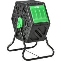 Outsunny 65L Compost Bin for Garden Rotating Compost Maker with Steel Legs and 48 Ventilation Openings