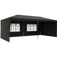 Outsunny 6 x 3 m Party Tent Gazebo Marquee Outdoor Patio Canopy Shelter with Windows and Side Panels, Dark Grey