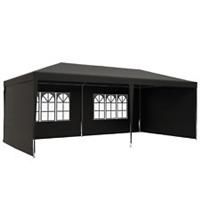 Outsunny 6m x 3m Garden Gazebo Marquee Canopy Party Tent Canopy Patio Dark Grey