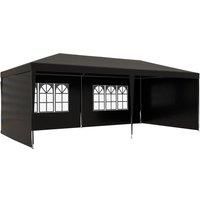 Outsunny 6 x 3 m Party Tent Gazebo Marquee Outdoor Patio Canopy Shelter with Windows and Side Panels, Black