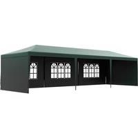 Outsunny 9 x 3 m Garden Gazebo Marquee Party Wedding Tent Canopy, Green