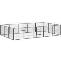 PawHut Heavy Duty Puppy Play Pen, 16 Panels Pet Exercise Pen for Indoors, Outdoors, Pet Playpen for Small, Medium Dogs, 80Hcm - Grey