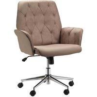 Vinsetto Micro Fibre Office Chair Mid Back Computer Desk Chair with Adjustable Seat, Arm, Brown