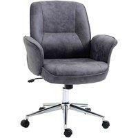 Vinsetto Swivel Computer Office Chair Mid Back Desk Chair for Home Study Bedroom, Charcoal Grey