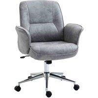 Vinsetto Swivel Computer Office Chair Mid Back Desk Chair for Home Study Bedroom, Light Grey