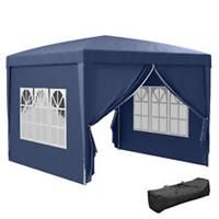 Outsunny 3mx3m Pop Up Gazebo Party Tent Canopy Marquee with Storage Bag Blue