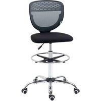 Vinsetto Drafting Chair, Swivel Office Draughtsman Chair, Mesh Standing Desk Chair with Lumbar Support, Adjustable Foot Ring, Armless, Grey