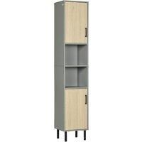 kleankin Freestanding Bathroom Storage, Tall Bathroom Cabinet with Door and Adjustable Shelves, 31.4x30x165cm