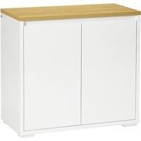 HOMCOM Kitchen Sideboard, Storage Cabinet with Double Doors and Adjustable Shelf for Living Room, Entryway, White
