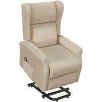 HOMCOM Recliner Armchair for the Elderly with Remote Control, Fabric Electric Recliner Chair for Living Room, Beige