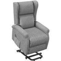 HOMCOM Power Lift Chair for the Elderly with Remote Control, Fabric Electric Recliner Chair for Living Room, Grey